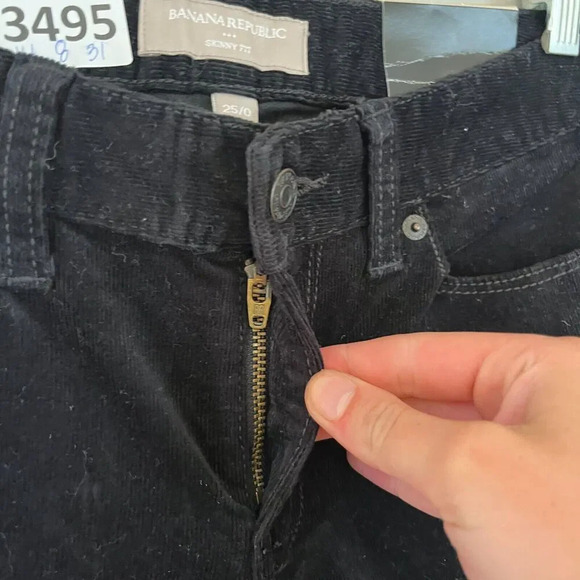 Banana Republic Womens Black Skinny Fit Jeans 25/0 Dark Wash Stretch NWT - Picture 4 of 8